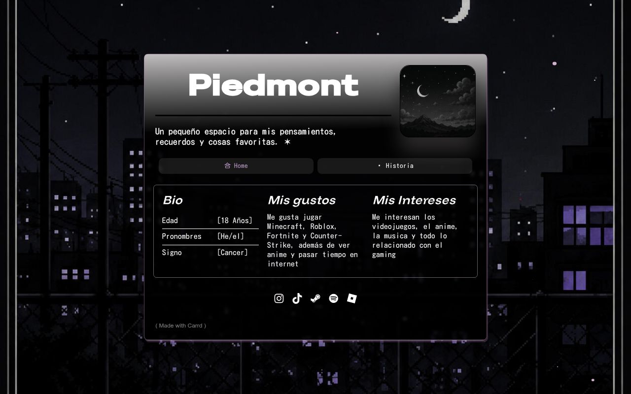 Carrd profile picture for @piedmont